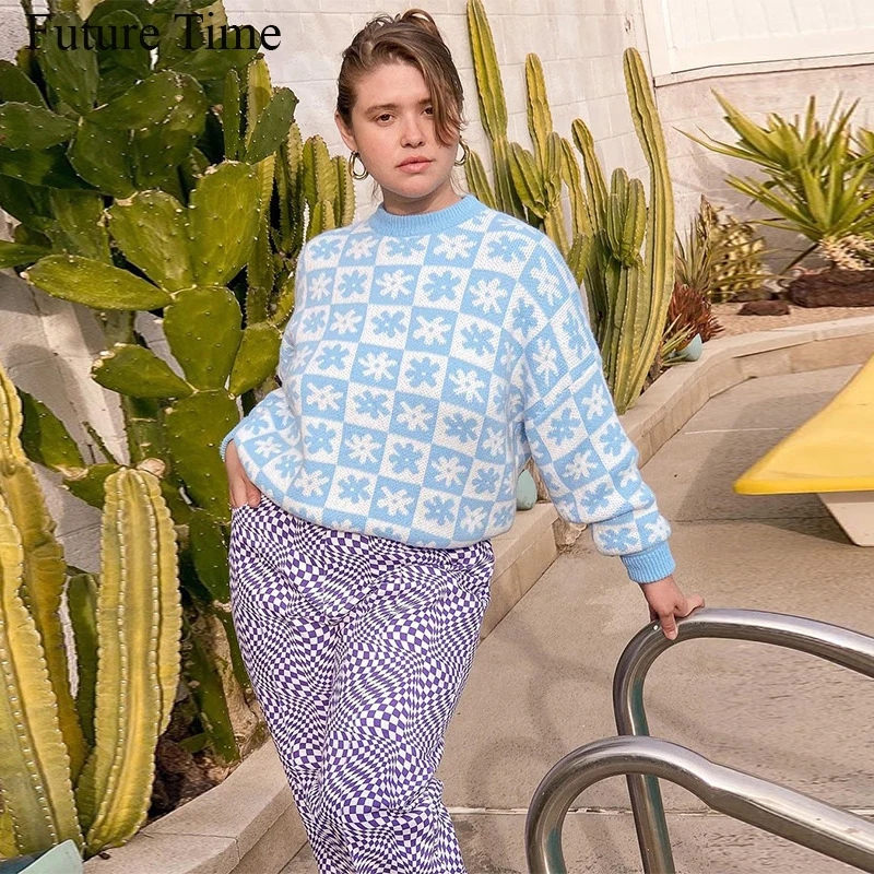 

Женский вязаный пуловер с круглым вырезом, с длинным рукавом