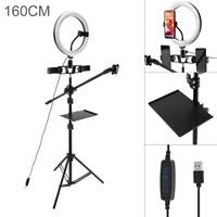 10 inch 26cm dimmable led selfie ring light tripod with mobile phone clips microphone stand sound card for live photo video