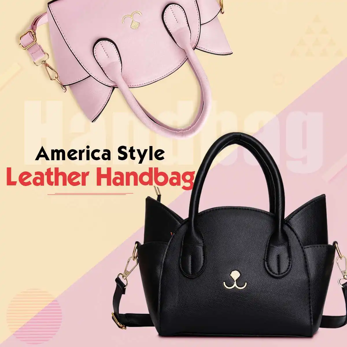 Женская сумка из искусственной кожи большая на плечо с крыльями и кошкой 2019|Сумки