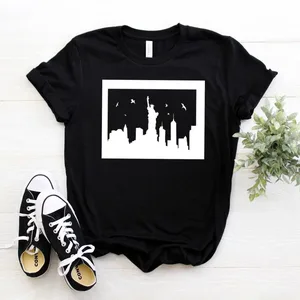 Женская футболка с принтом Нью-Йорка, хлопковая хипстерская футболка с забавным принтом, Женский Топ для молодых девушек, футболка, Прямая поставка