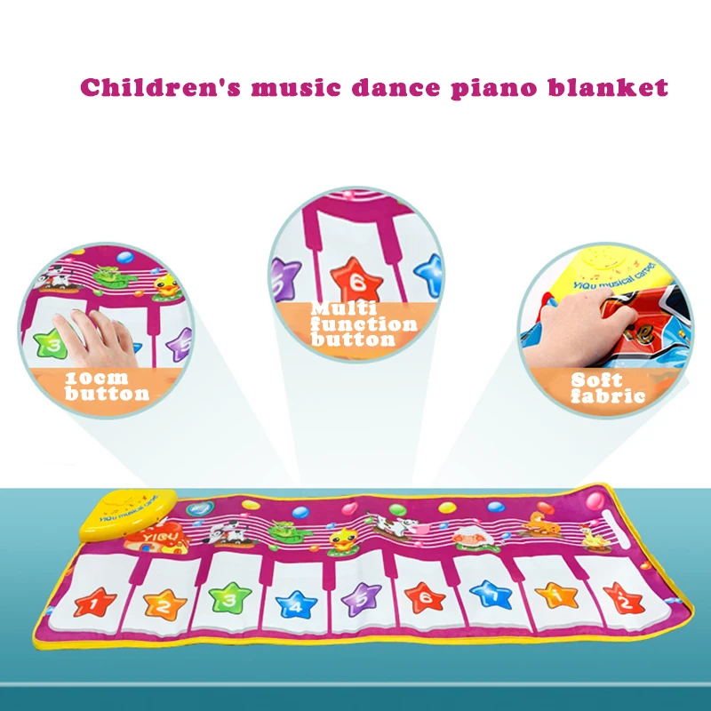 Игровой коврик с клавиатурой пианино танцевальный электронный музыкальный