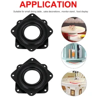 4pcspack swivel smooth square turntable bearing plate rotating platform iron for small dining table cake decorations