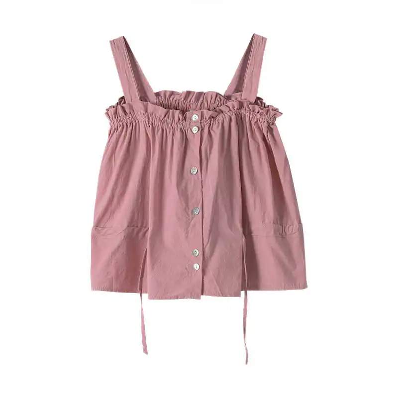 

Japanese Style Soft Girl Cute Small Sling Vest Women's Inner Wear Design Sense Niche Outdoor Wear Ins Super Hot Tube Top Summer