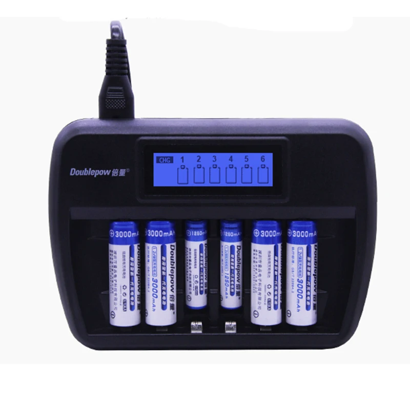 

6 Slots Universal Battery Charger Smart Intelligent Charger For AA/AAA Rechargeable Batteries Charger with LCD Display Screen