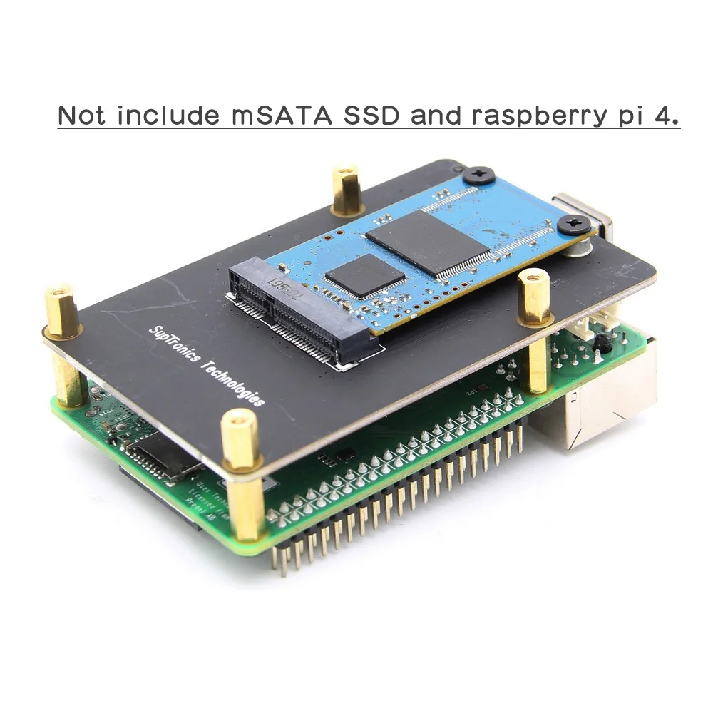 

Raspberry Pi 4B mSATA SSD X857 V1.2 Shield + X735 V2.0 Power Management Board + X857-C1 Matching Metal Case + Power supply