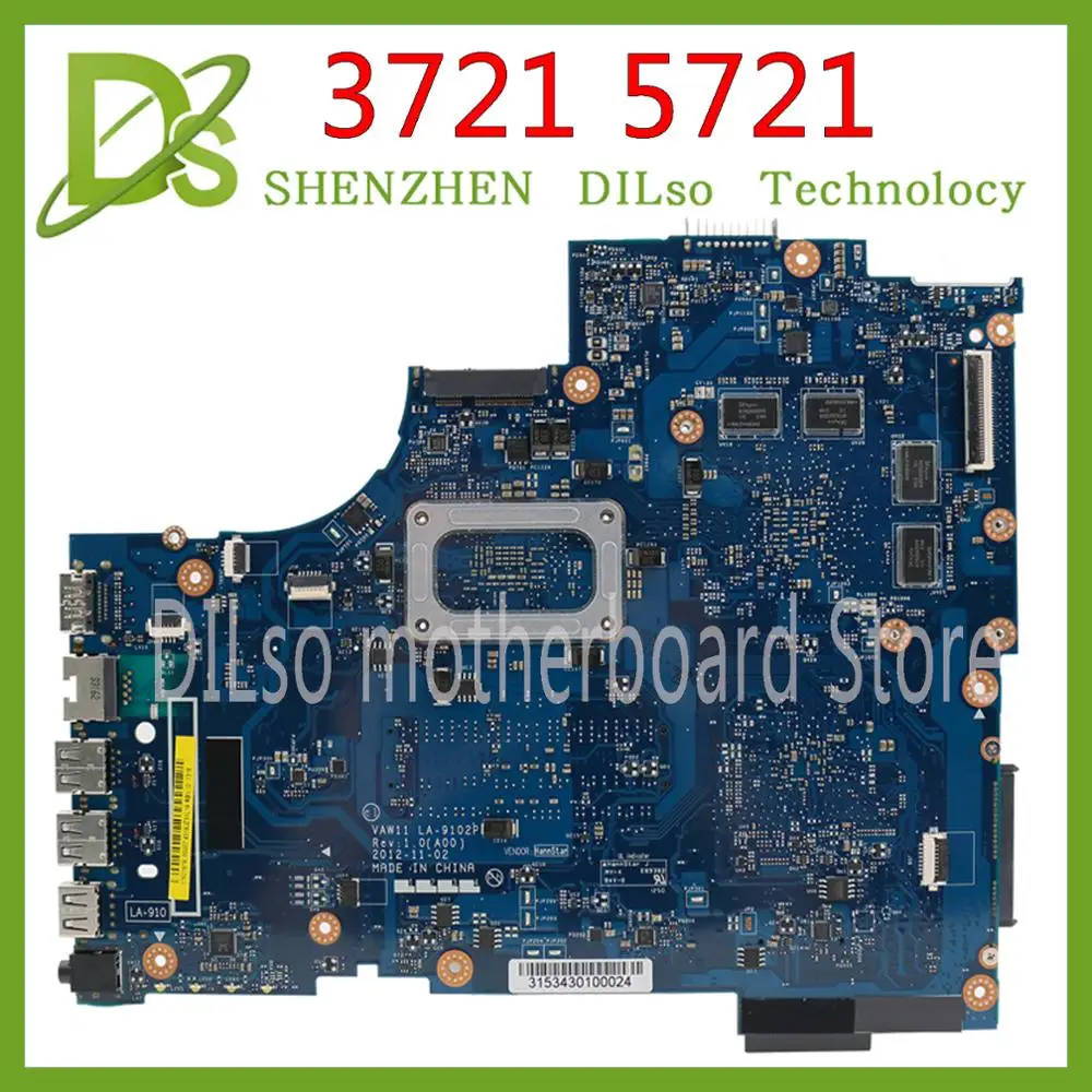 Billig KEFU VAW11 LA-9102P REV: 1,0 FÜR Dell Inspiron 17 3721 5721 Laptop Motherboard CN-0V98DM 0V98DM I7-3537U CPU Mainboard Original
