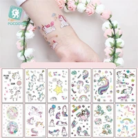 cute rainbow unicorn design waterproof temporary tattoos stickers for kids girl children gift water transfer fake tattoo