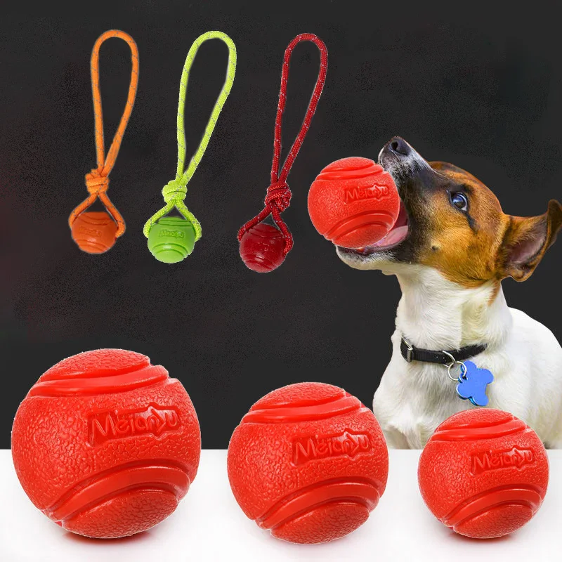 

Игрушки для собак, мяч для собак, неразрушаемые жевательные игрушки, мяч со шнурком, интерактивные игрушки для больших собак, щенков, надувн...