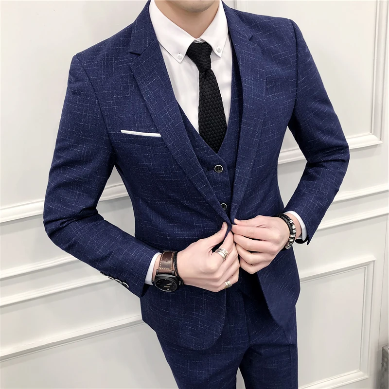 

Men Dot Stripe New Latest Coat Pant Designs Terno Slim Fit Costume Homme Wedding Dress Suit Male Plus Size 5xl