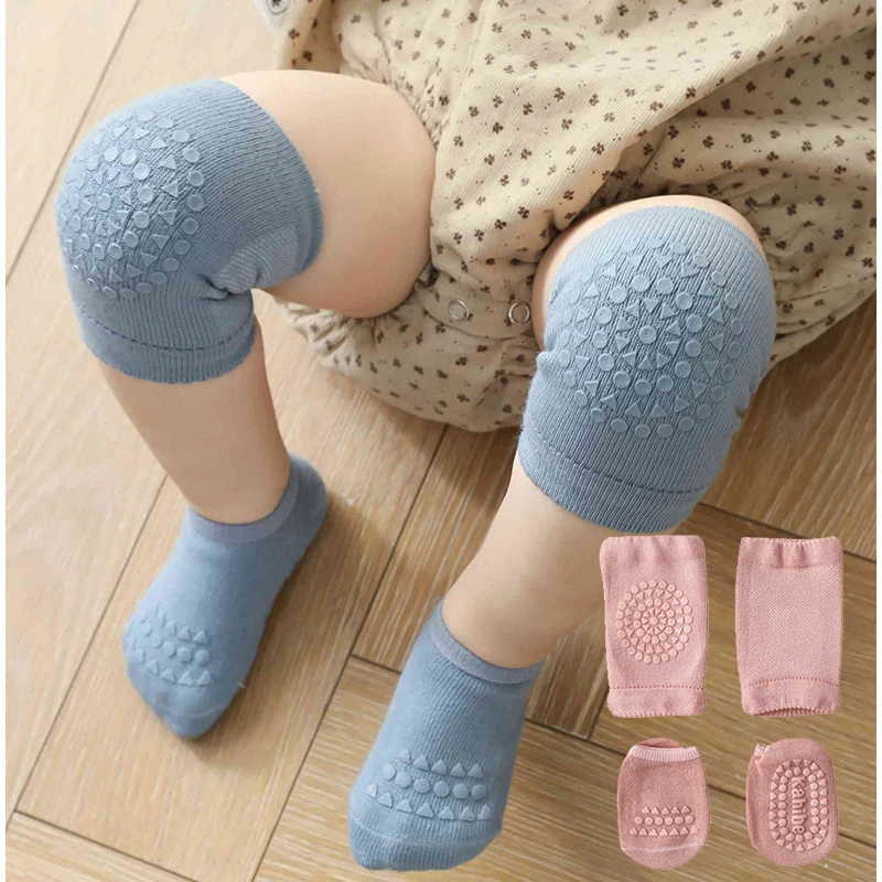 Rodilleras antideslizantes para bebé recién nacido, conjunto de calcetines de algodón suave para gatear, Protección deportiva, novedad