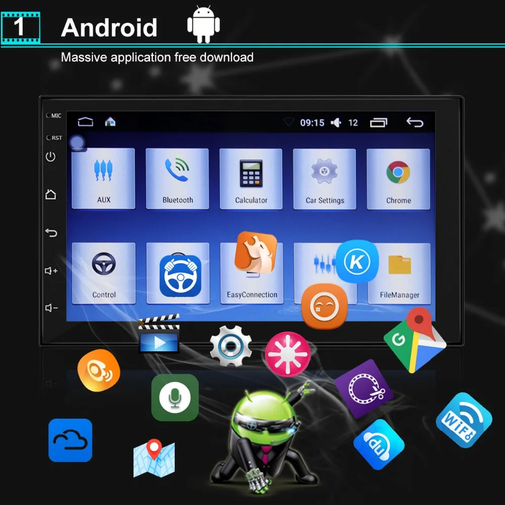 2 Din Авторадио Android Авто Радио мультимедийный плеер gps навигация HD 7 ''дюймовый сенсорный экран MP5 Аудио Стерео Bluetooth