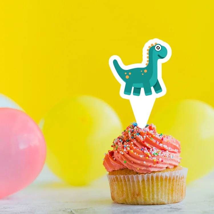 Новые инструменты для украшения тортов 12 шт. мультяшный динозавр узор топпер