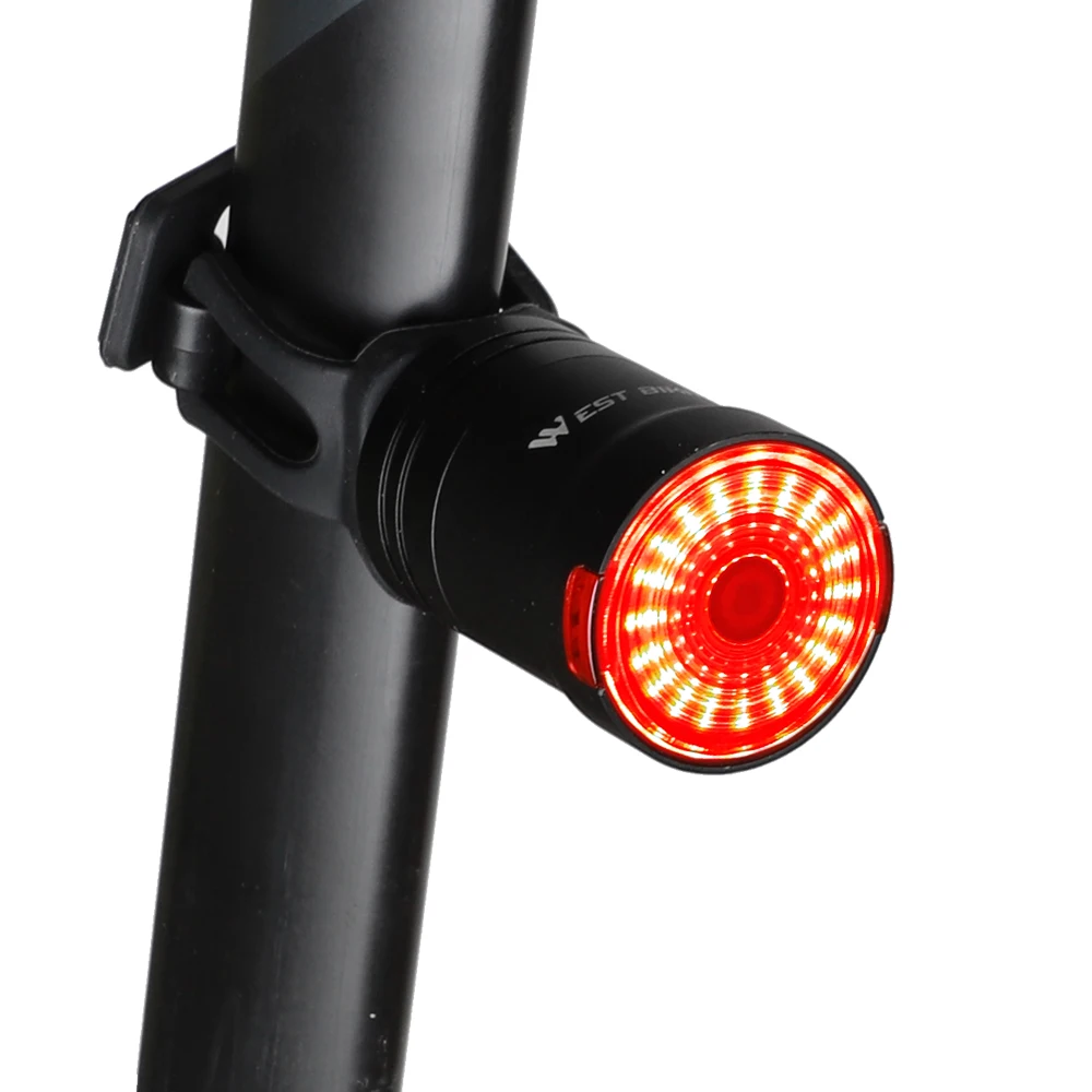 Фонасветильник задний велосипедный с датчиком торможения IPX6