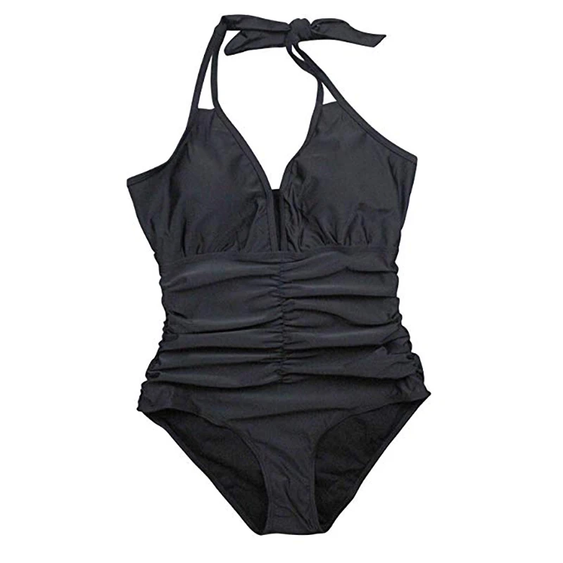 Женский цельный купальник в стиле ретро ZAFUAZ винтажный монокини с глубоким v