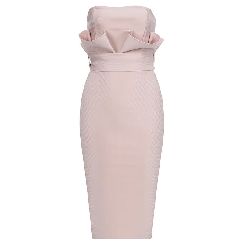 Элегантное женское Бандажное платье без бретелек сексуальные вечерние