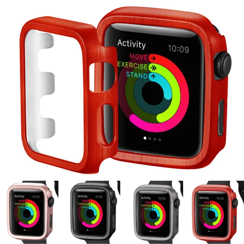 Новая рамка PC защитный чехол для Apple Watch band 40 мм 44 Серия 1 2 3 4 38 42 смарт часов бампер