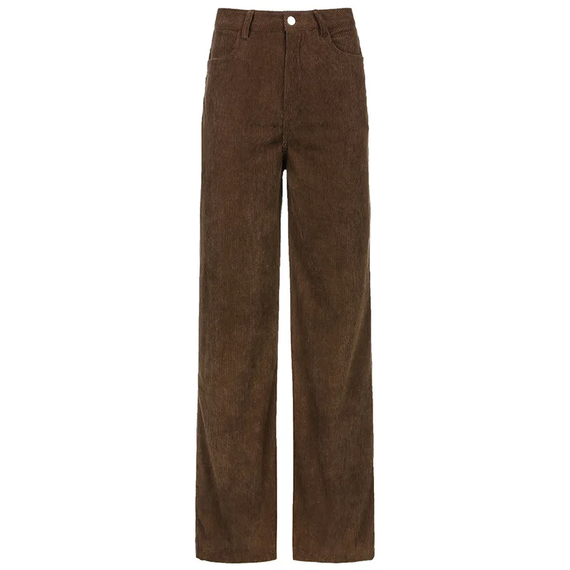 

Europe and The United States New Retro Super Light Core Velvet Slacks, Brown Wide Leg Pants, Street Style Comfortable Jeans