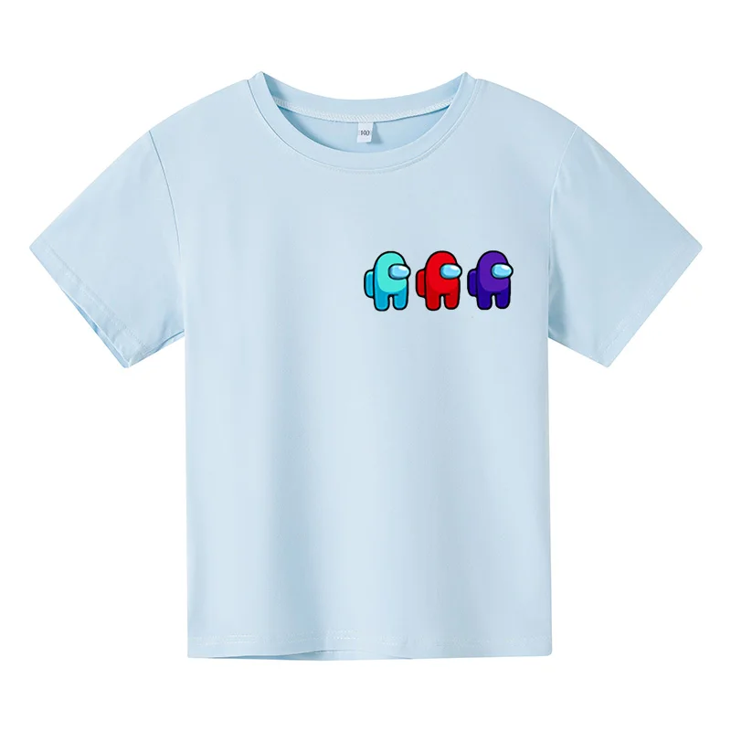 

2021 Khmer Children's T-shirt Summer Boys and Girls Play Games Grey T-shirt Fun Harajuku T-shirt Fashionable Sports Short Sleeve