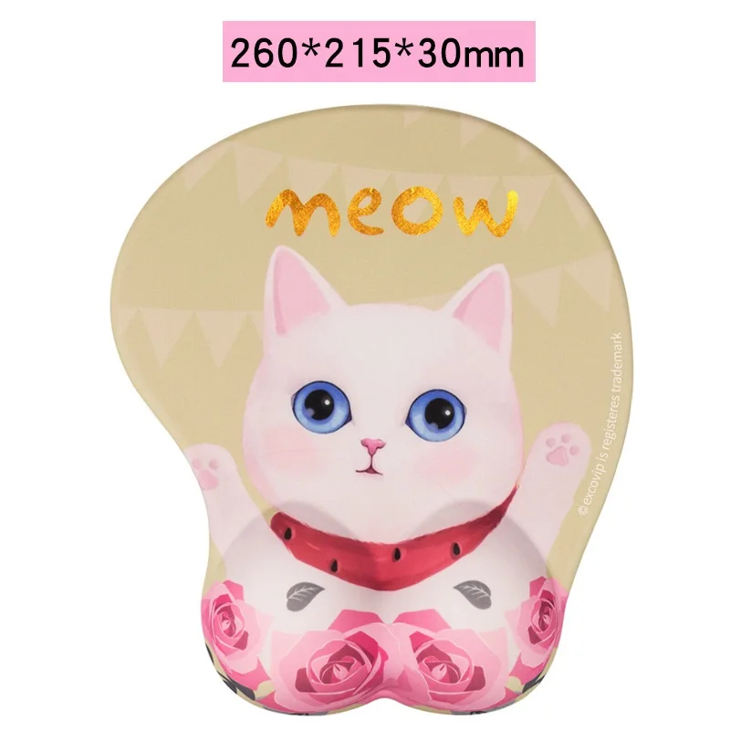 

3D Mouse Pad Corgi Mouse Mat Non Slip Silicone Anime Dog Mousepad with Wrist Rest for Office