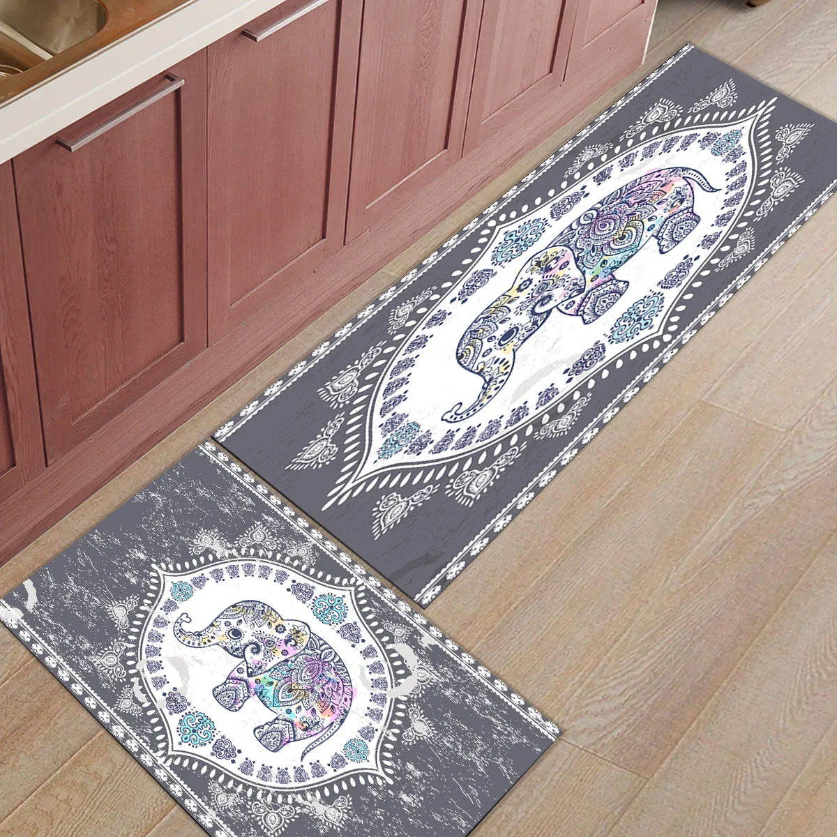 2 шт./компл. Африка индийский слон в богемном стиле с длинным Кухня Коврик для