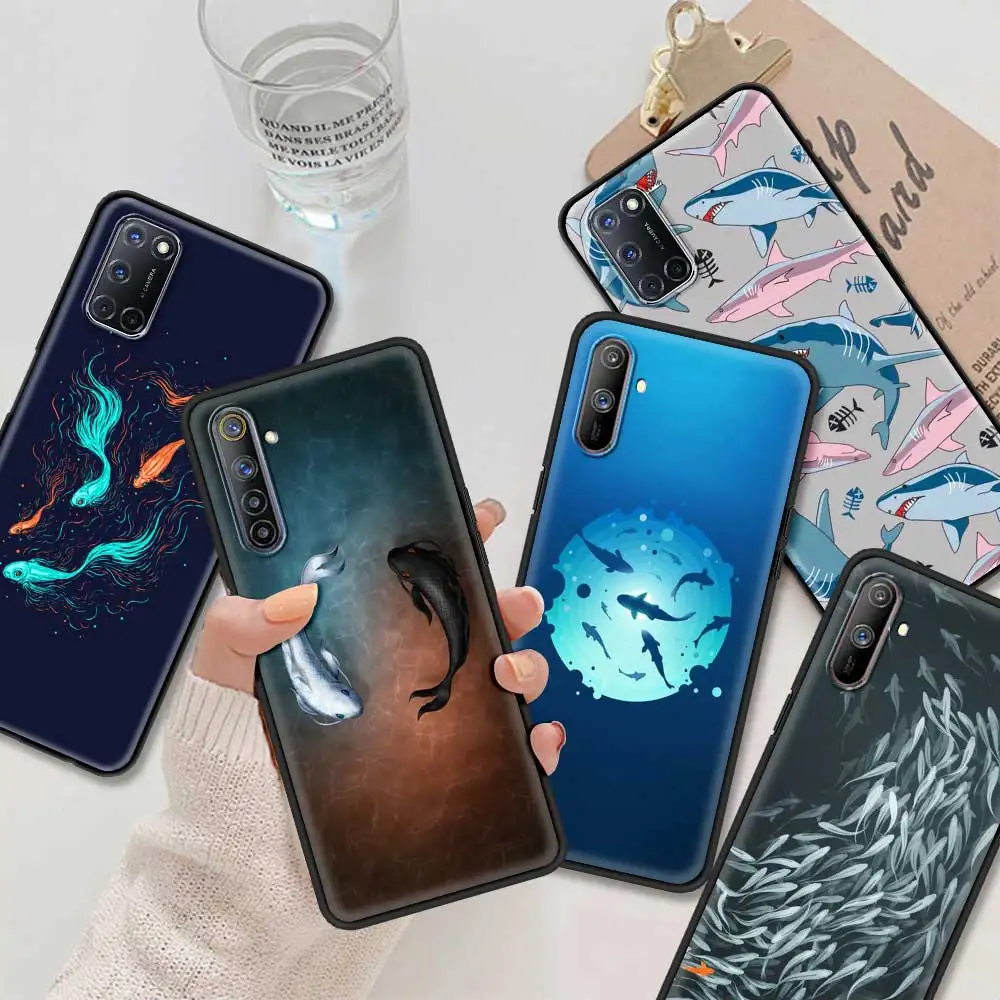 Чехол для телефона с изображением рыбы акулы Кита Realme GT Neo 8 7 6 5 Pro V15 V13 C25 C21 C20 C15 X50 X7