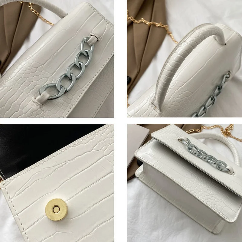 

Luxury Fashion Shoulder Bags Alligator Crossbody Chains New Arrival Summer Casual Flaps Handbags High Quality Soft Texture Chic