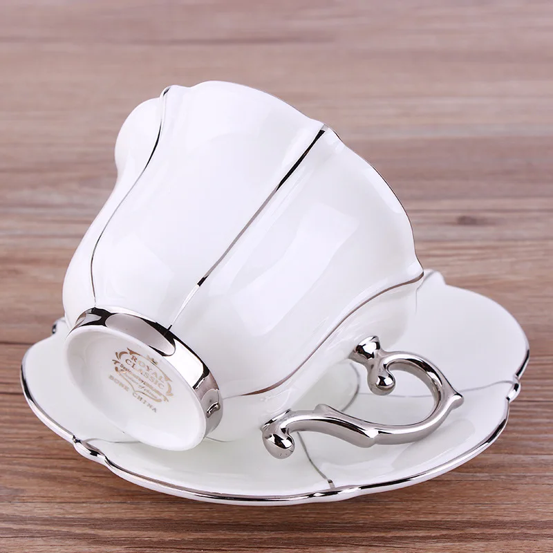 Забавные Горячие королевские белые фарфоровые чашки и блюдца керамические