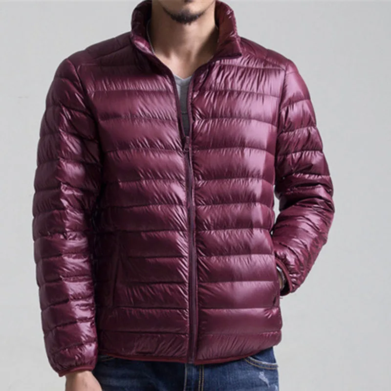 Бургундия Осенне-зимние пуховики для мужчин 8XL 7XL 6XL 5XL бюст 140 см плюс размер зимнее пальто для мужчин - Цвет: Бургундия