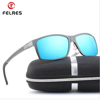 felres aluminum magnesium frame polarized square sunglasses for men women outdoor driving fishing uv400 glasses f160
