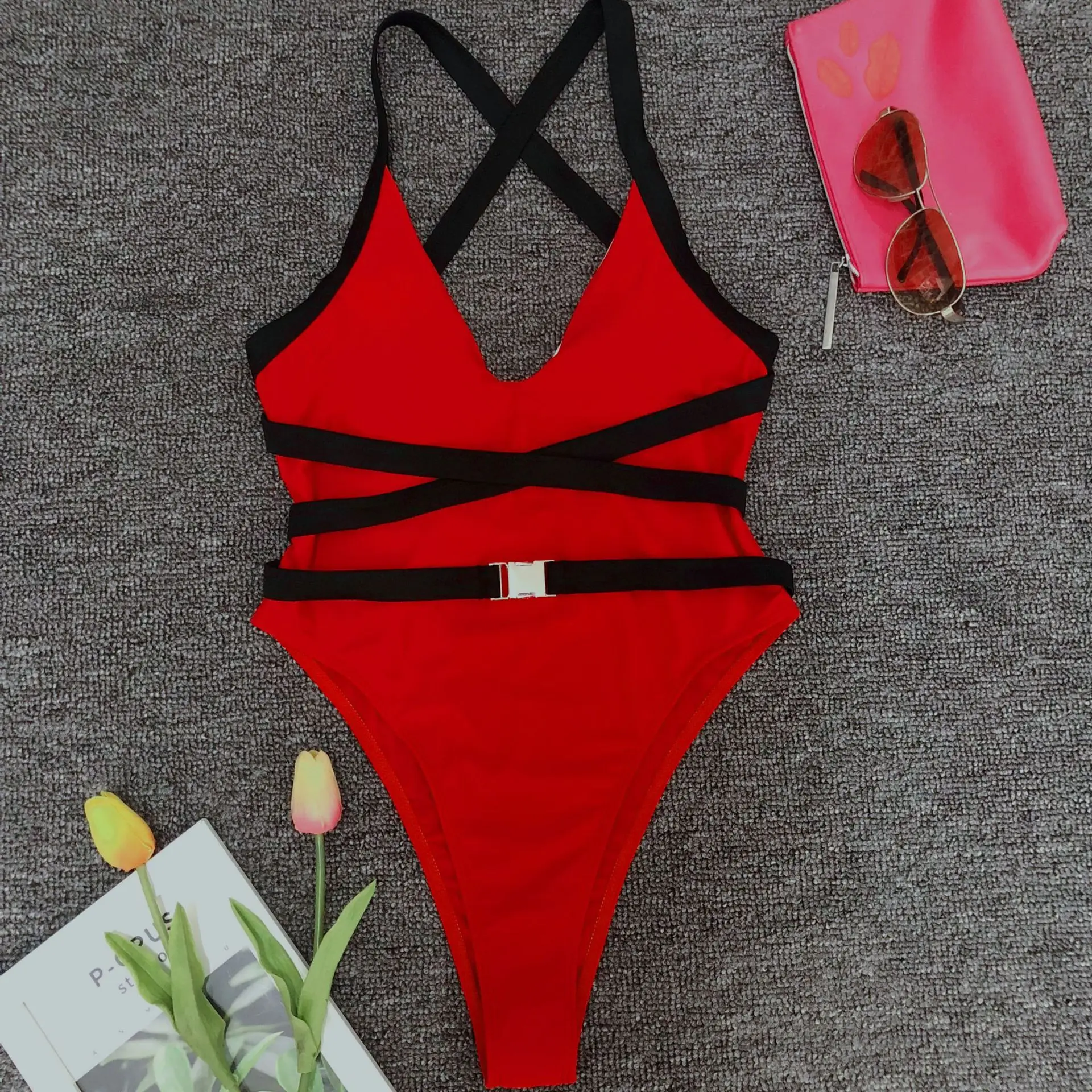 Модное Бандажное бикини 2020 женское цельное повседневный купальный костюм
