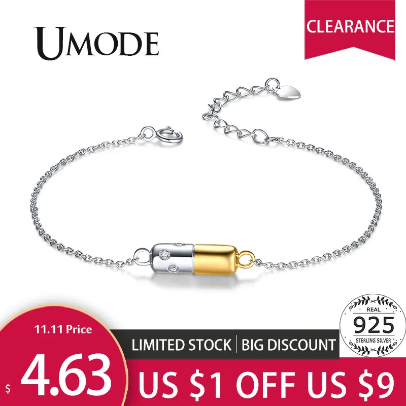 UMODE, новинка, модный 925 пробы, серебряный браслет для женщин, ювелирное изделие, браслеты для женщин, элегантные аксессуары для невесты, ULB0119