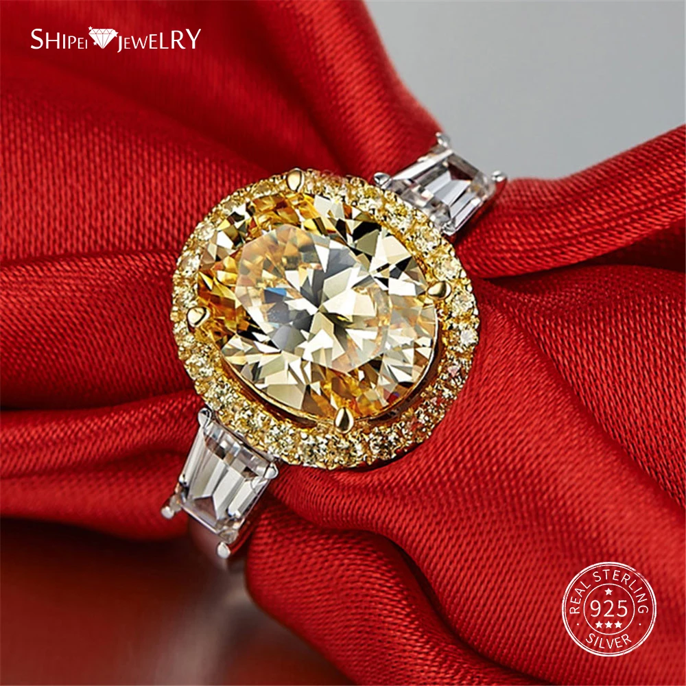 Женское кольцо из серебра 100% пробы с цитрином овальной формы|Кольца| |