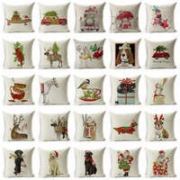 santa reindeer dog claus christmas throw sofa case dear cushion cover pillow