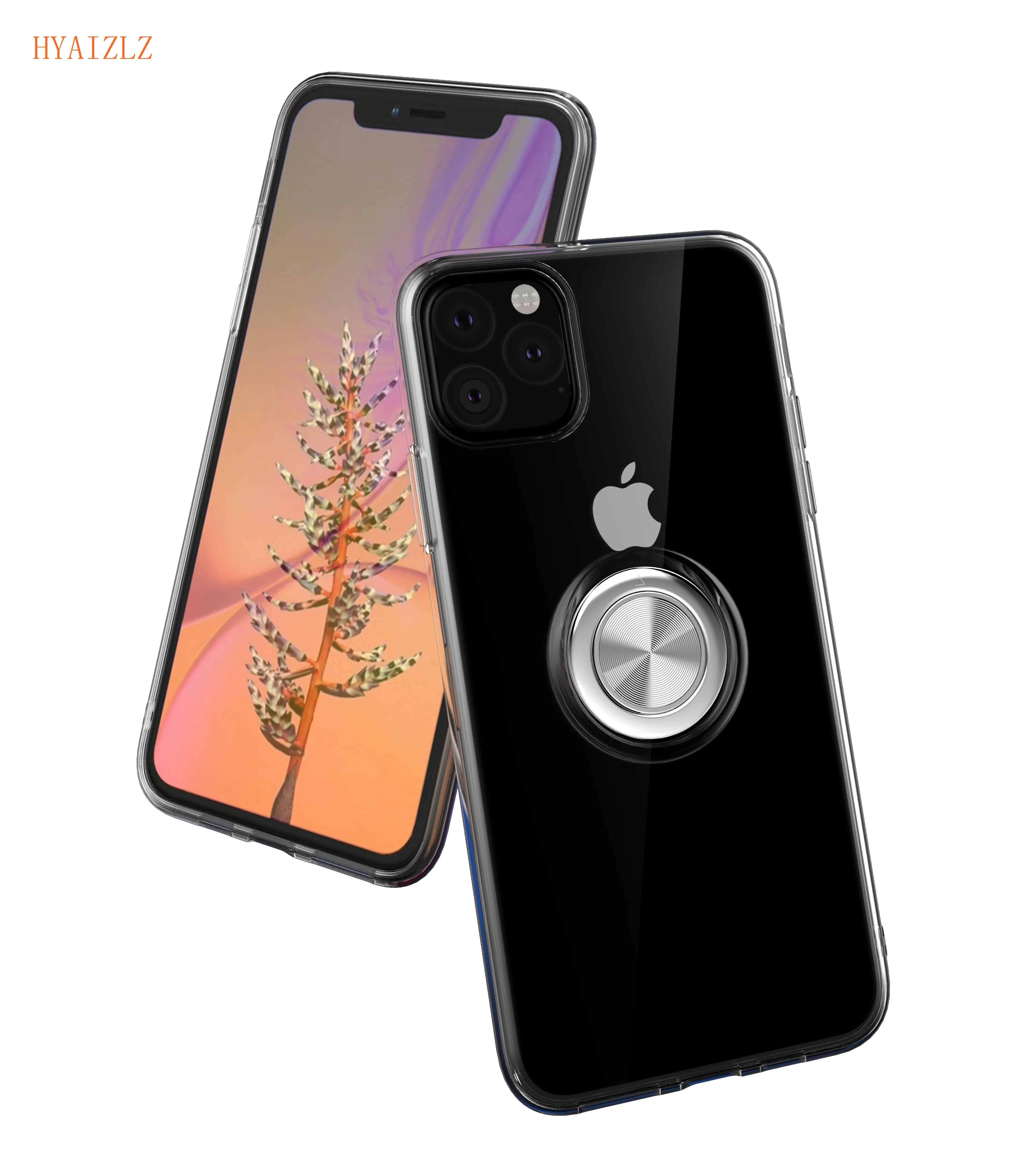 Прозрачный чехол для iPhone 11 Pro Max XS XR X 7 8 Plus тонкий мягкий ТПУ + металлический