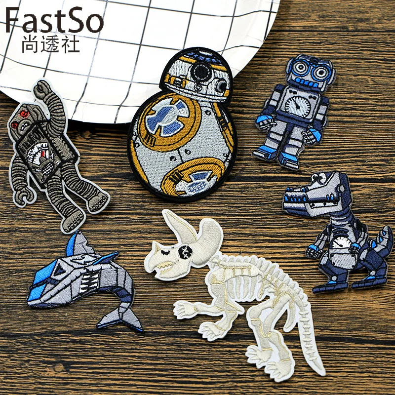 Нашивки в виде робота из Звездных Войн для одежды нашивки утюга вышивки