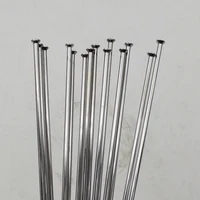 20 Pieces 14 Gauge Diameter 2.0mm Sliver Color Mountain Bike Spokes Material Stainless Steel Straight Pull Spoke Head MTB Needle