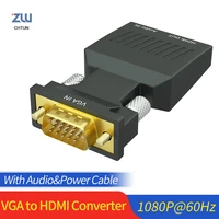 gcx vga to hdmi converter audio video sync 1080p 60hz vga2hdmi for pc to monitor projector vga male to hdmi female adapter
