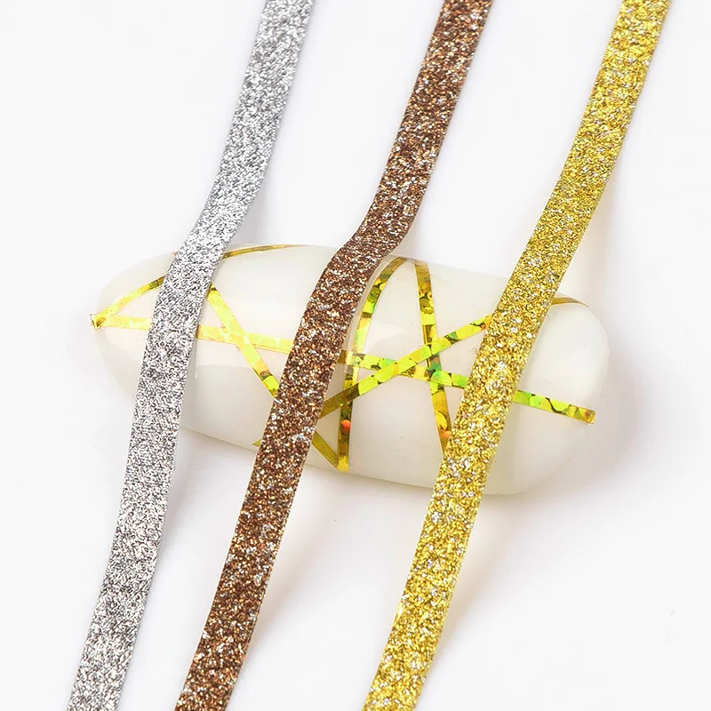 Золотые и серебряные блестящие рулоны с четырьмя лилиями модные наклейки для