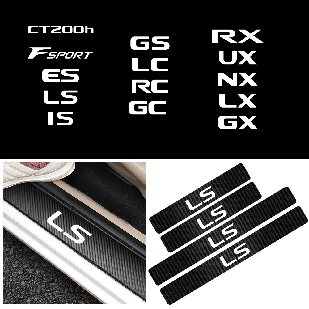 4 шт./компл. Защитная Наклейка на порог автомобиля из углеродного волокна Эмблема