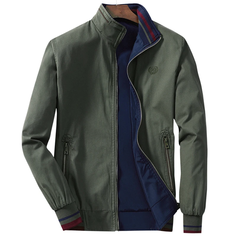 

Двусторонние куртки и пальто для мужчин, фирменная одежда, верхняя одежда, ветровка размера плюс 4XL, мужские пальто, хаки, весенние куртки A611