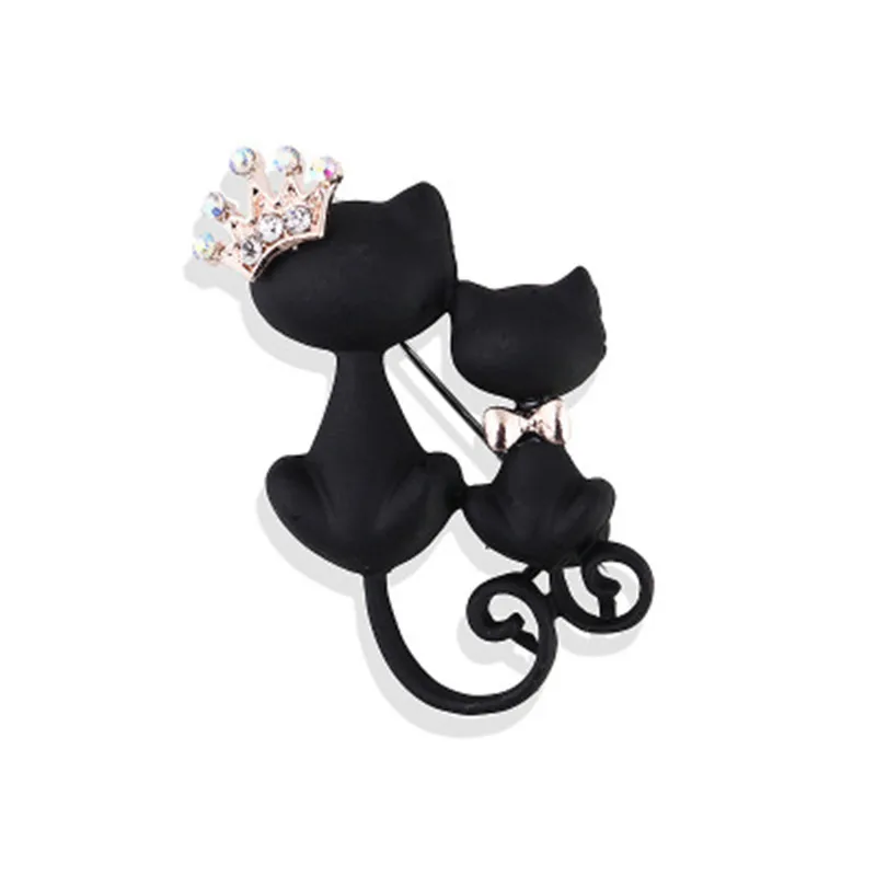 1 шт. загадочная и Элегантная черная брошь с котом украшает Черный кот свитер