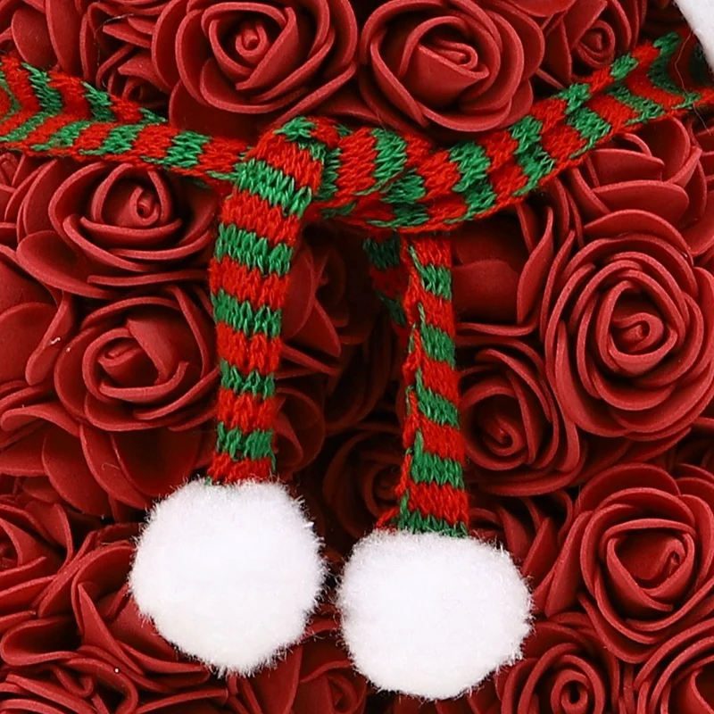 

25cm Christmas PE Bear of Roses Bear Rose Flower Artificial New Year Gifts for Women Valentines Gift