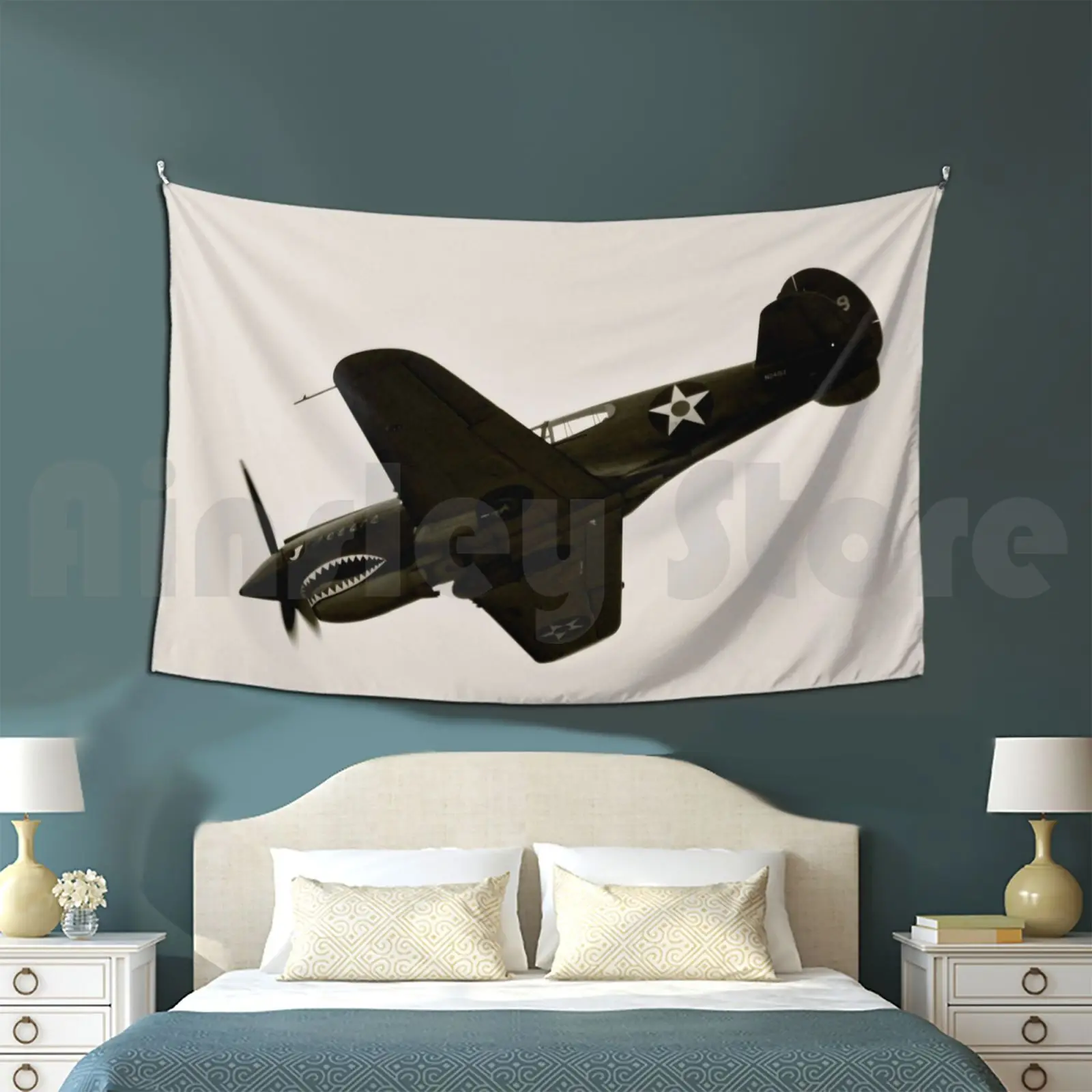 Летающий Тигр времен Второй года боевой самолет гобелен гостиная спальня