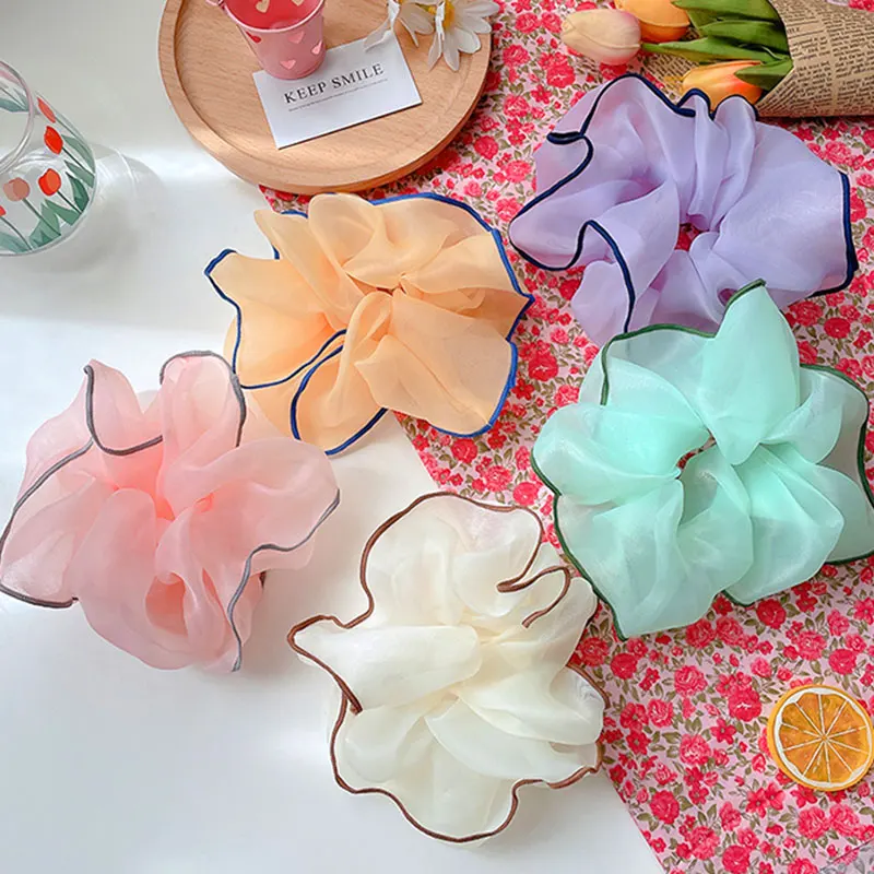 

Women Tulle Organza Hair Ties Ponytail Holder Hair Rope Oversized Mesh Scrunchies Elastic Hair Rubber Band Hair Accessories