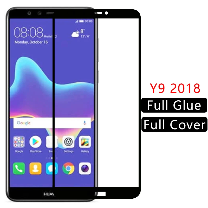 9d закаленное стекло для защиты экрана huawei y9 2018 чехол huawey huaweiy9 y 9 9y y92018 защитный