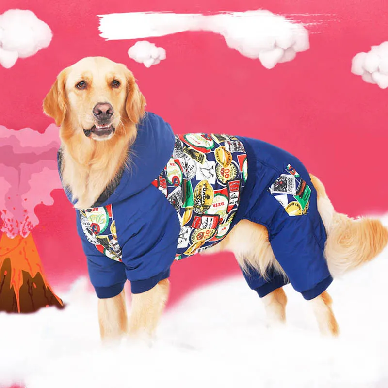 Одежда для больших домашних животных лабрадор теплое хлопковое пальто собак