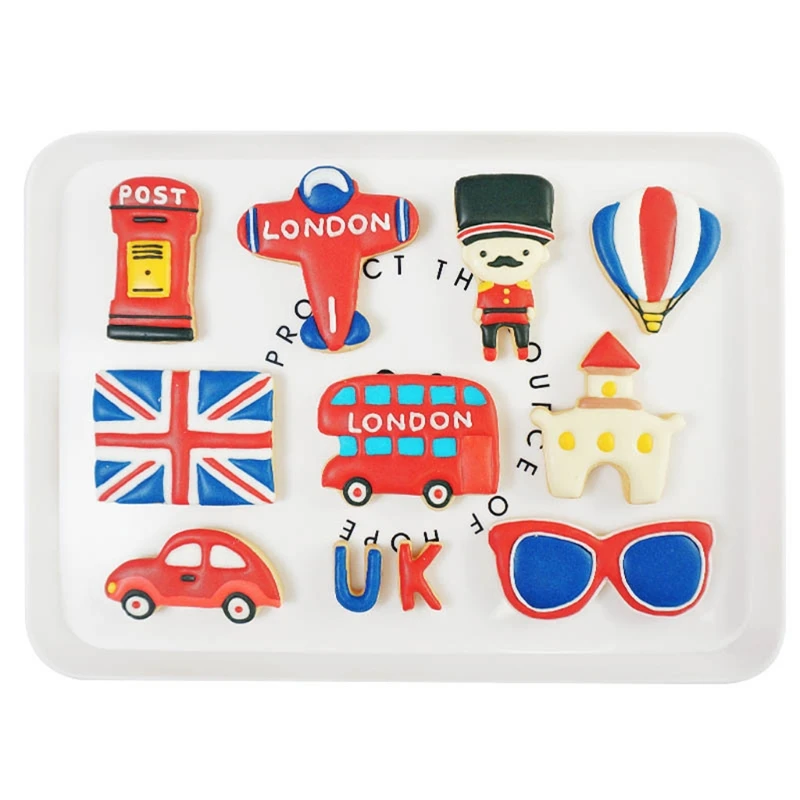 

9pcs/set Beetle Car Bell Tower Cookie Cutter Stainless Steel Biscuit Baking Mold