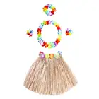 5 шт.компл., костюм в гавайском стиле, юбка с цветами, гирлянда, юбка, танцевальный костюм, женский наряд, товары для Гавайских вечеринок