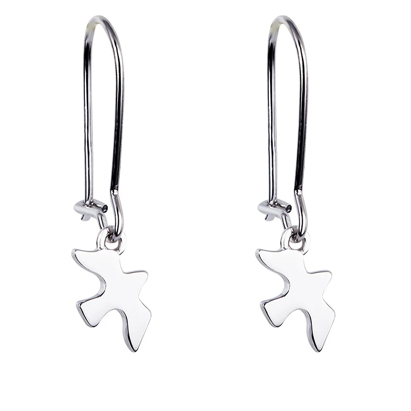 

Women's new S925 sterling silver accessories peace dove hoop earrings