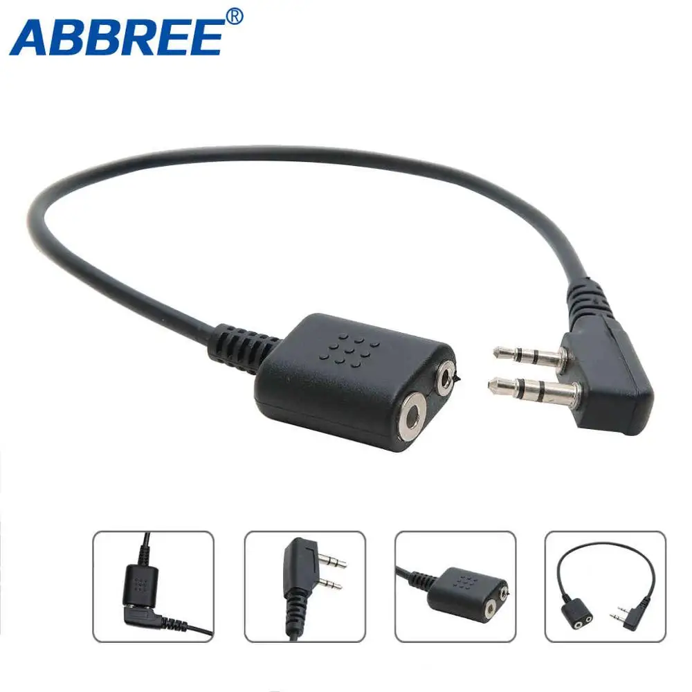 Аудио кабель адаптер K Head 2 Pin для Baofeng UV 5R BF 888S 82 S9 Walkie Talkie гарнитура динамик